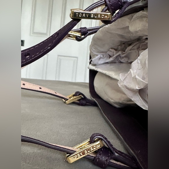 Tory Burch York Buckle Tote in Purple Iris - Picture 7 of 16